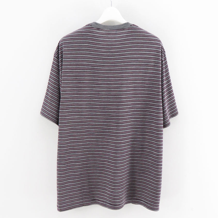 AURALEE/オーラリー】SOFT SMOOTH WOOL STRIPE JERSEY TEE A26AT02BTの