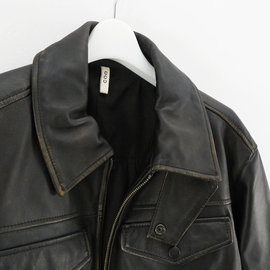 【CCU/シーシーユー】<br>"WILL” ZIP JACKET (COW SKIN USED) <br>SH-44-COW-US