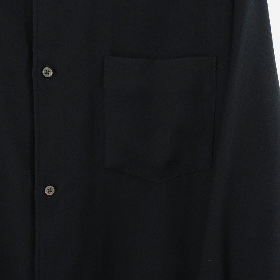 【Graphpaper/グラフペーパー】<br>Viscose Wool Viyella Oversized Regular Collar Shirt <br>GM243-50058