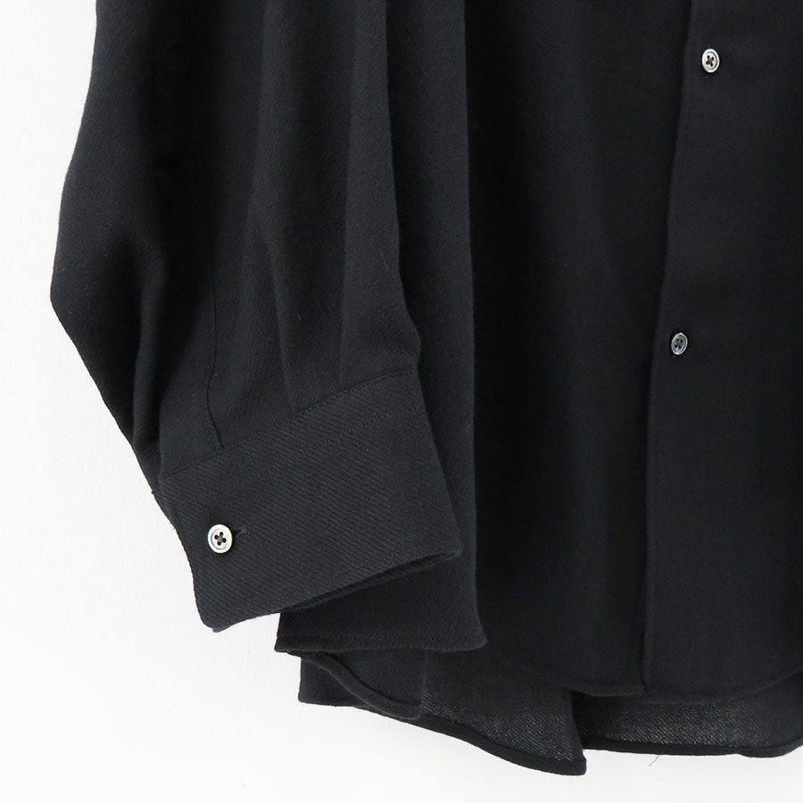 【Graphpaper/グラフペーパー】<br>Viscose Wool Viyella Oversized Regular Collar Shirt <br>GM243-50058