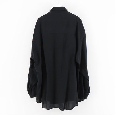 【Graphpaper/グラフペーパー】<br>Viscose Wool Viyella Oversized Regular Collar Shirt <br>GM243-50058