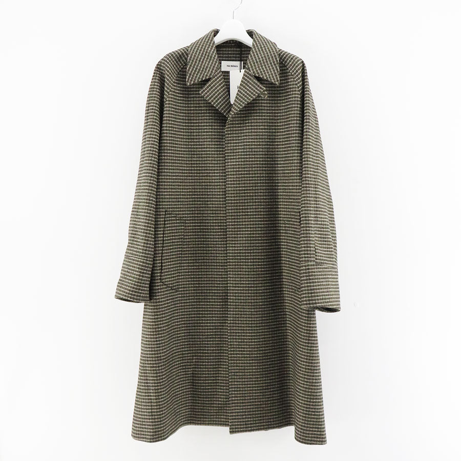 【THE RERACS/ザ・リラクス】<br>RERACS MOHAIR RAMBSWOOL OPEN COLLAR COAT (GUNCLUB CHECK) <br>24FW-RECT-423-J