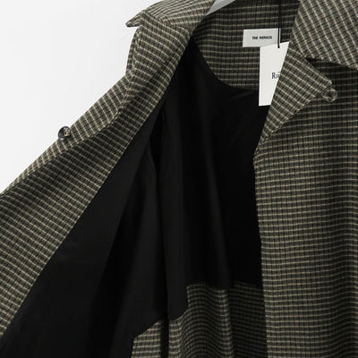 【THE RERACS/ザ・リラクス】<br>RERACS MOHAIR RAMBSWOOL OPEN COLLAR COAT (GUNCLUB CHECK) <br>24FW-RECT-423-J