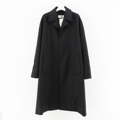 【THE RERACS/ザ・リラクス】<br>RERACS MOHAIR RAMBSWOOL OPEN COLLAR COAT (BLACK) <br>24FW-RECT-423-J