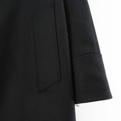 【THE RERACS/ザ・リラクス】<br>RERACS MOHAIR RAMBSWOOL OPEN COLLAR COAT (BLACK) <br>24FW-RECT-423-J