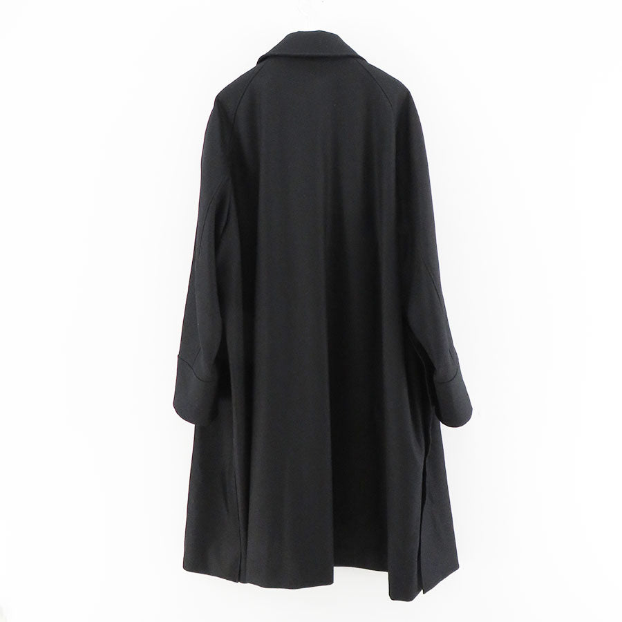 【THE RERACS/ザ・リラクス】<br>RERACS MOHAIR RAMBSWOOL OPEN COLLAR COAT (BLACK) <br>24FW-RECT-423-J