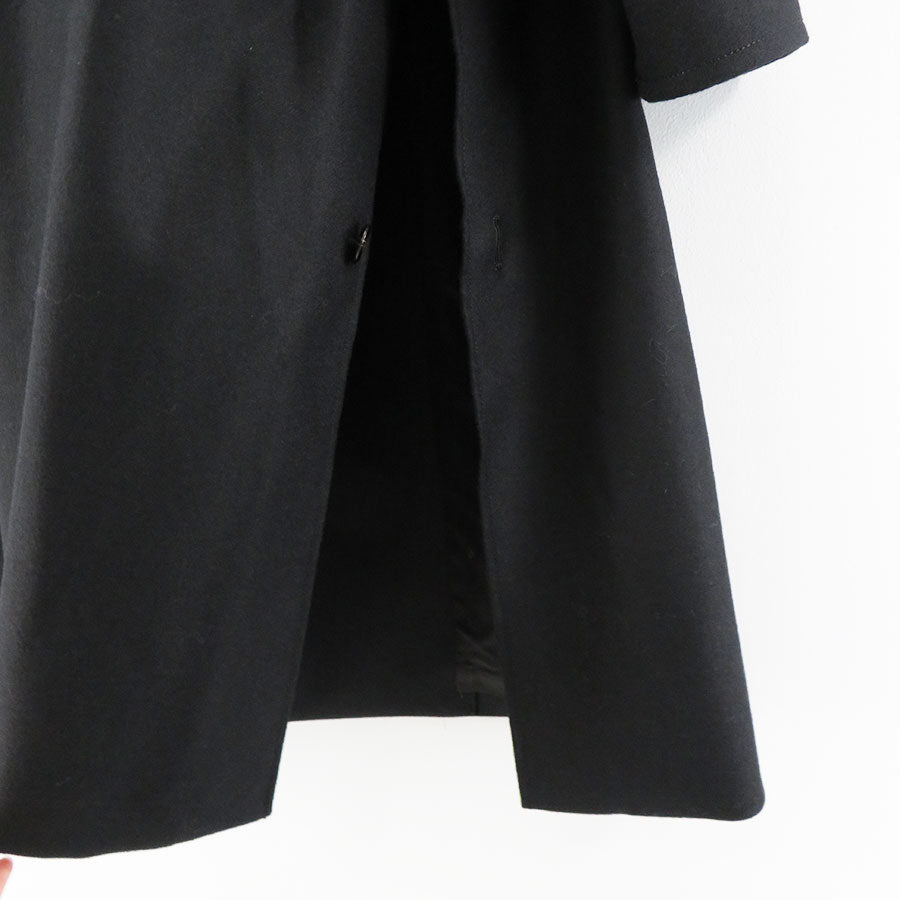 【THE RERACS/ザ・リラクス】<br>RERACS MOHAIR RAMBSWOOL OPEN COLLAR COAT (BLACK) <br>24FW-RECT-423-J