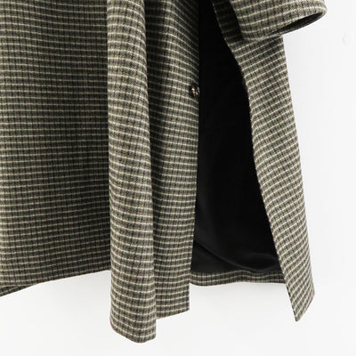 【THE RERACS/ザ・リラクス】<br>RERACS MOHAIR RAMBSWOOL OPEN COLLAR COAT (GUNCLUB CHECK) <br>24FW-RECT-423-J