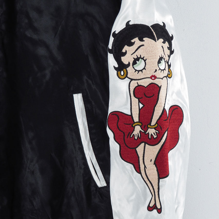 【MASTERMIND WORLD×BETTY BOOP】<br>SOUVENIR JACKET BOXY FIT <br/>MW25C15-BL100