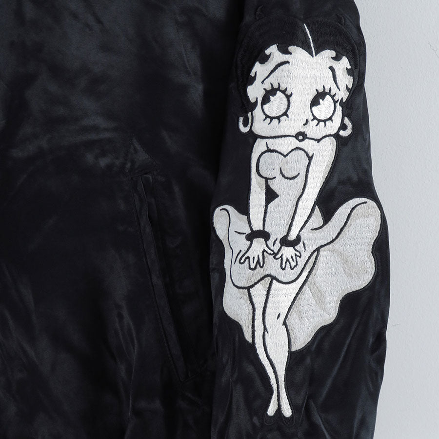 【MASTERMIND WORLD×BETTY BOOP】<br>SOUVENIR JACKET BOXY FIT <br/>MW25C15-BL100