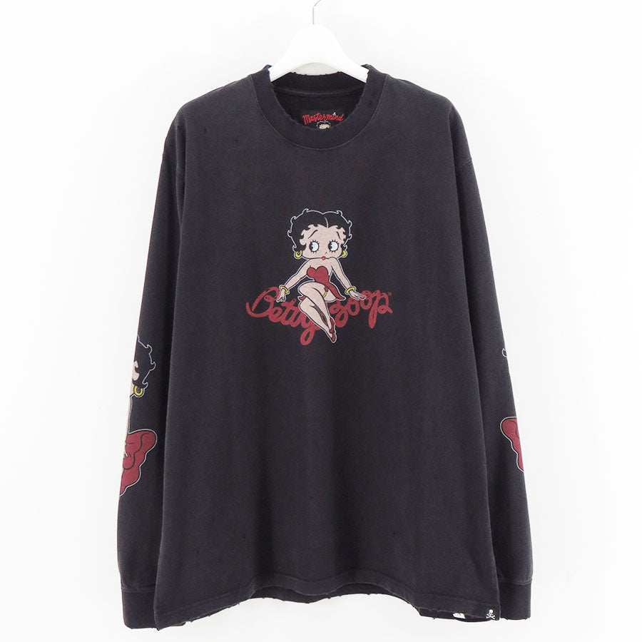 【MASTERMIND WORLD×BETTY BOOP】<br>L/S TEE (DAMEGED) REGULAR FIT <br/>MW25C15-TS207