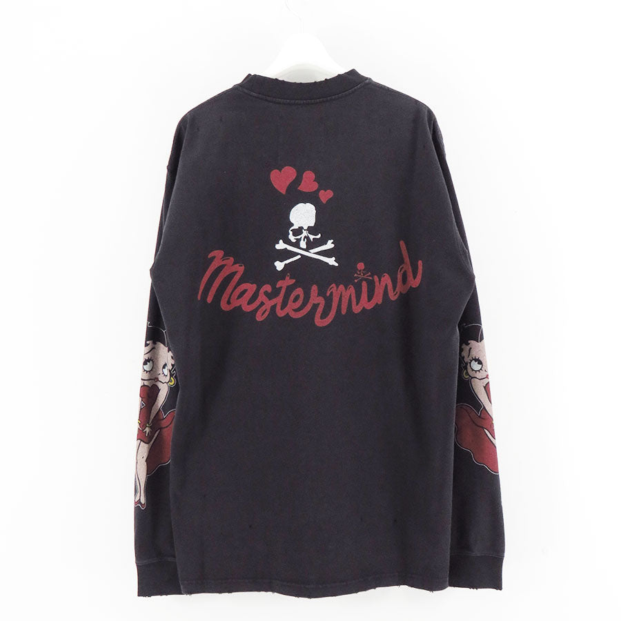 【MASTERMIND WORLD×BETTY BOOP】<br>L/S TEE (DAMEGED) REGULAR FIT <br/>MW25C15-TS207