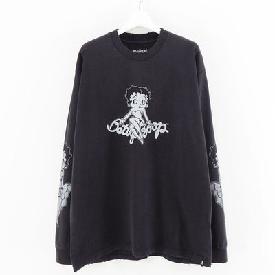 【MASTERMIND WORLD×BETTY BOOP】<br>L/S TEE (DAMEGED) REGULAR FIT <br/>MW25C15-TS207