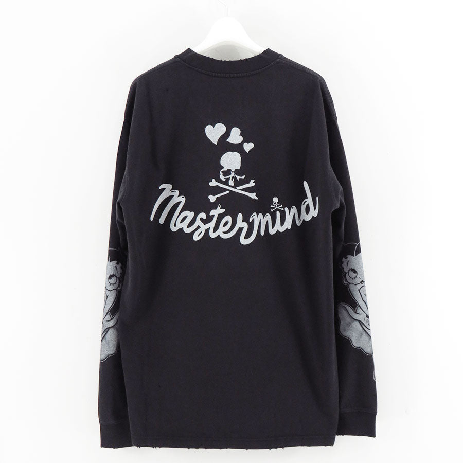 【MASTERMIND WORLD×BETTY BOOP】<br>L/S TEE (DAMEGED) REGULAR FIT <br/>MW25C15-TS207