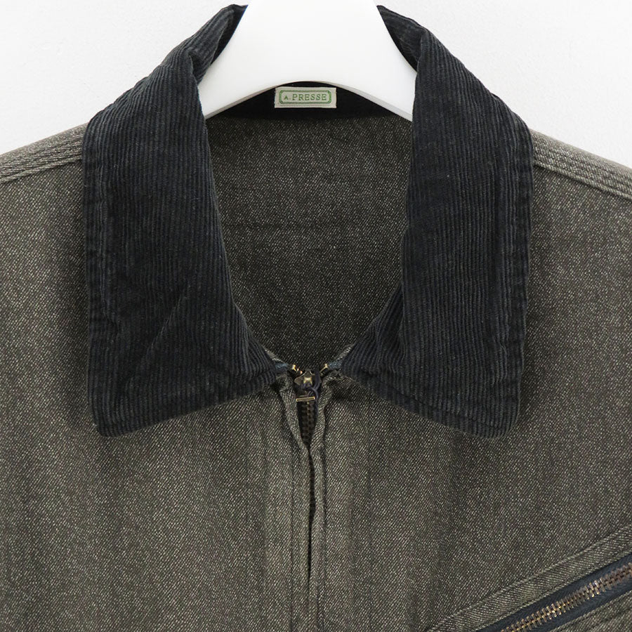 A.PRESSE/アプレッセ】Vintage Black Chambray Work Jacket 26AAP-01