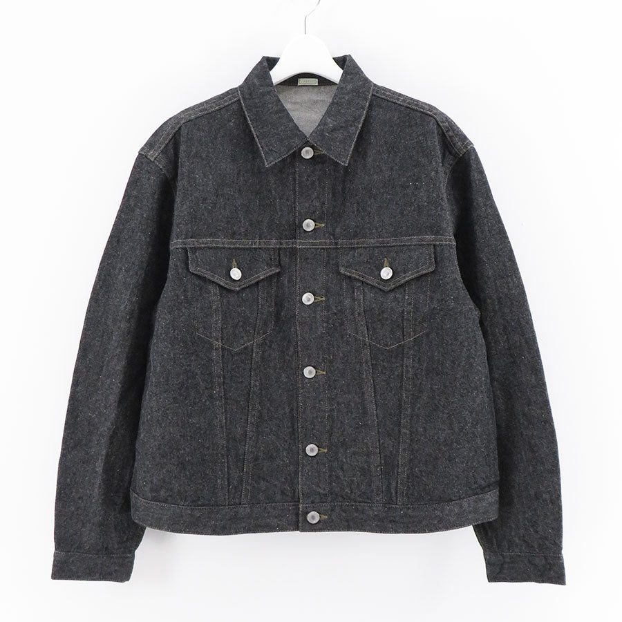 【A.PRESSE/アプレッセ】<br>Black Denim Trucker Jacket <br>AP-1002