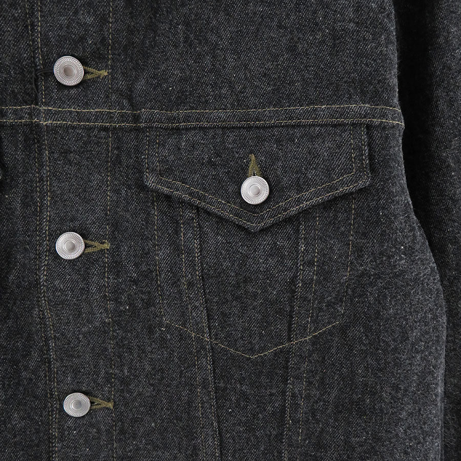 【A.PRESSE/アプレッセ】<br>Black Denim Trucker Jacket <br>AP-1002