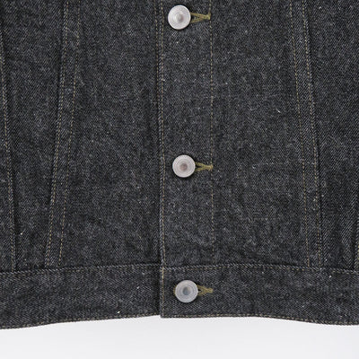 【A.PRESSE/アプレッセ】<br>Black Denim Trucker Jacket <br>AP-1002