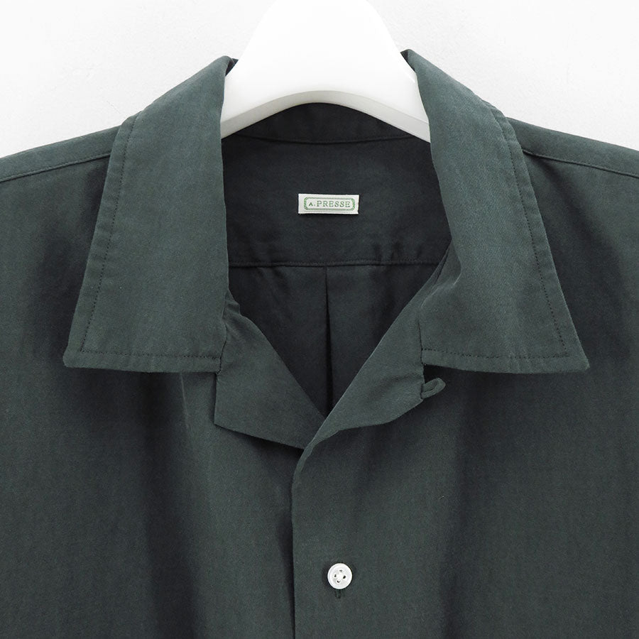 A.PRESSE/アプレッセ】Silk Cotton Open Collar L/S Shirt 25SAP A.PRESSE/アプレッセ】Silk Cotton Open Collar L/S Shirt 25SAP