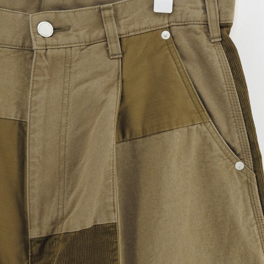 【COMME des GARCONS HOMME】<br>綿オックス×多素材MIX 製品加工ペインターパンツ <br>HP-P028-051