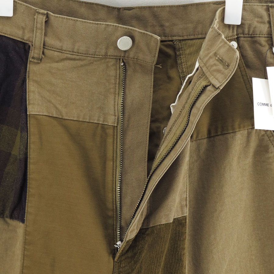 【COMME des GARCONS HOMME】<br>綿オックス×多素材MIX 製品加工ペインターパンツ <br>HP-P028-051