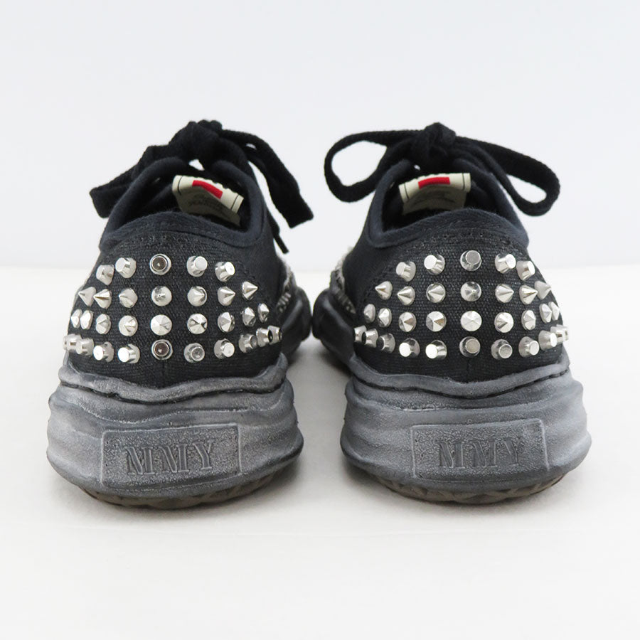 【Maison MIHARA YASUHIRO】<br>"BAKER"OG Sole Studded Canvas Low-Top Sneaker (BLACK×BLACK) <br>A13FW736