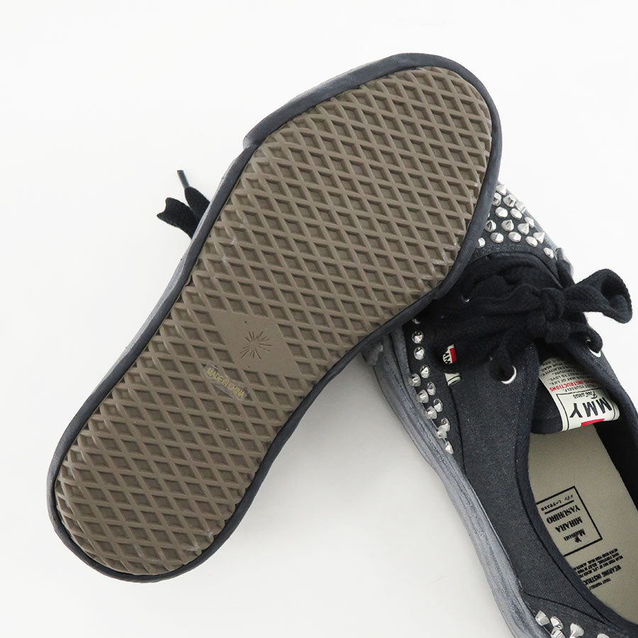 【Maison MIHARA YASUHIRO】<br>"BAKER"OG Sole Studded Canvas Low-Top Sneaker (BLACK×BLACK) <br>A13FW736