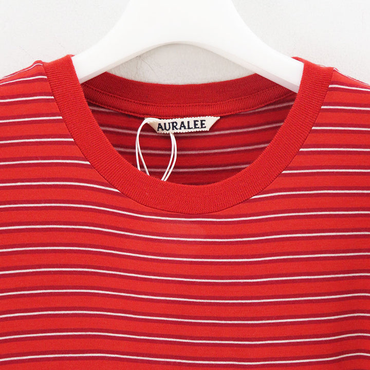 AURALEE/オーラリー】SOFT SMOOTH WOOL STRIPE JERSEY TEE A26AT02BTの