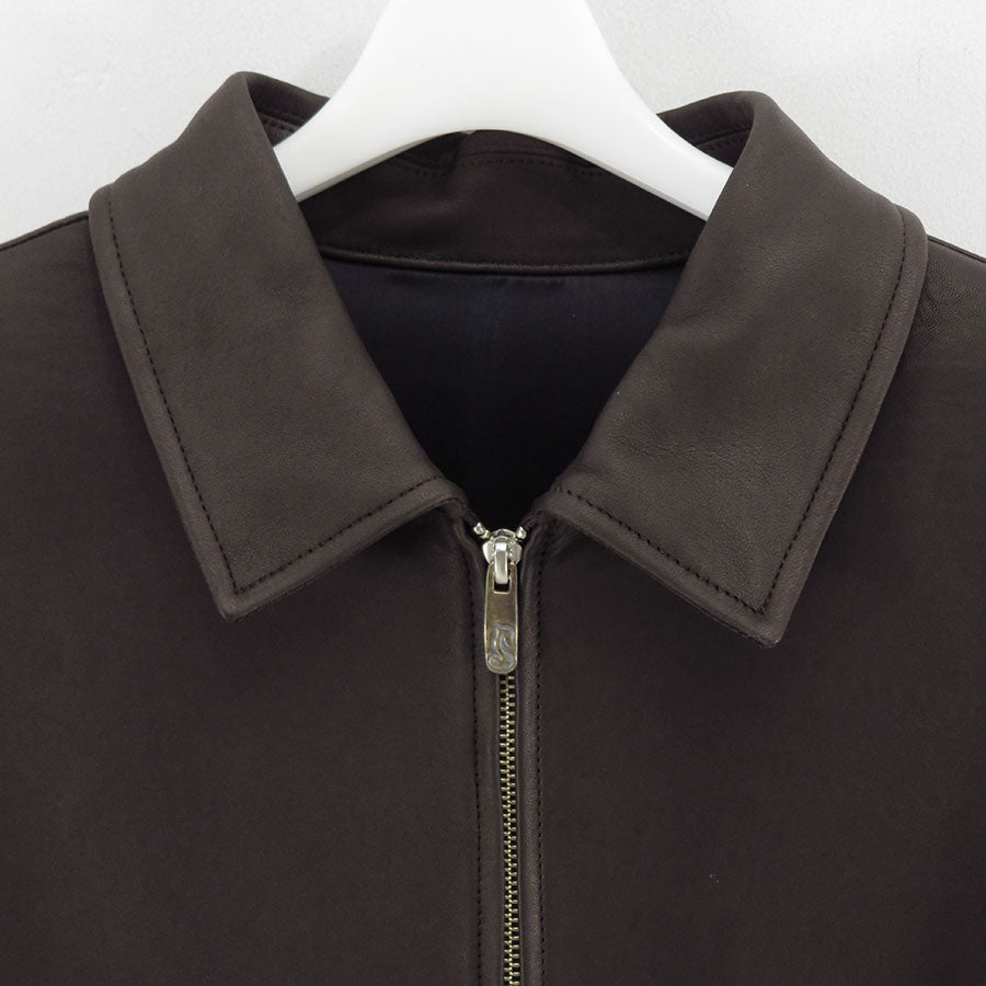 【Porter Classic/ポータークラシック】<br>LEATHER ZIP UP JACKET W / LOVE & PEACE SILVER (ENTREFINO) <br>PC-017-3591