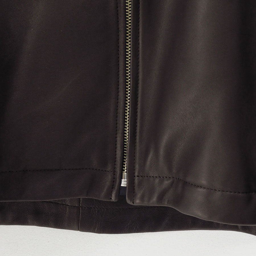 【Porter Classic/ポータークラシック】<br>LEATHER ZIP UP JACKET W / LOVE & PEACE SILVER (ENTREFINO) <br>PC-017-3591
