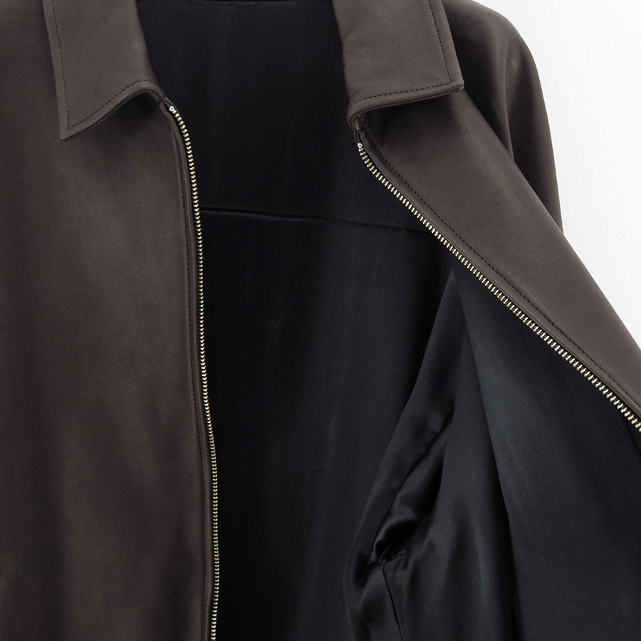 【Porter Classic/ポータークラシック】<br>LEATHER ZIP UP JACKET W / LOVE & PEACE SILVER (ENTREFINO) <br>PC-017-3591