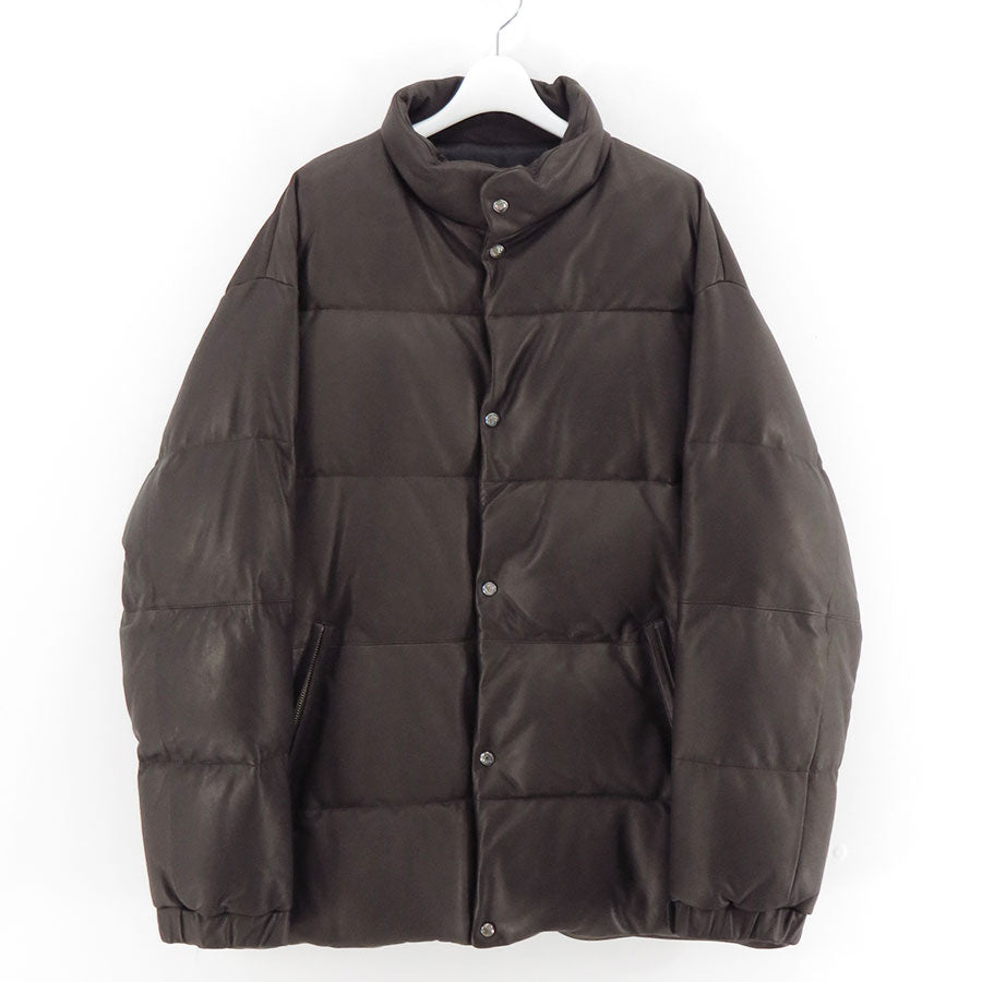 【Porter Classic/ポータークラシック】<br>LEATHER DOWN JACKET W / LOVE & PEACE SILVER (ENTREFINO) <br>PC-017-3592