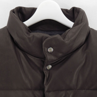 【Porter Classic/ポータークラシック】<br>LEATHER DOWN JACKET W / LOVE & PEACE SILVER (ENTREFINO) <br>PC-017-3592