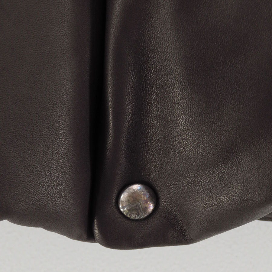 【Porter Classic/ポータークラシック】<br>LEATHER DOWN JACKET W / LOVE & PEACE SILVER (ENTREFINO) <br>PC-017-3592
