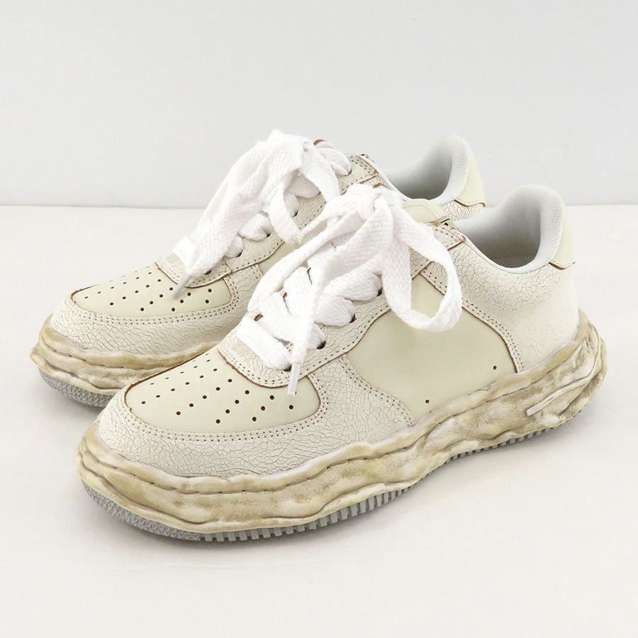 【Maison MIHARA YASUHIRO】<br>"WAYNE" OG Sole Cracking Leather Low-top Sneaker (WHITE) <br>A12FW715