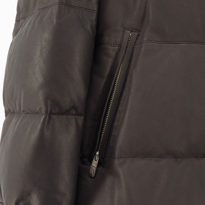 【Porter Classic/ポータークラシック】<br>LEATHER DOWN JACKET W / LOVE & PEACE SILVER (ENTREFINO) <br>PC-017-3592