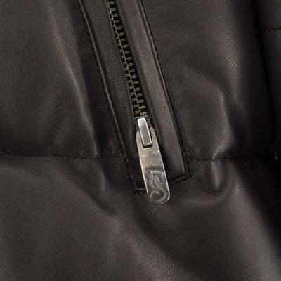 【Porter Classic/ポータークラシック】<br>LEATHER DOWN JACKET W / LOVE & PEACE SILVER (ENTREFINO) <br>PC-017-3592