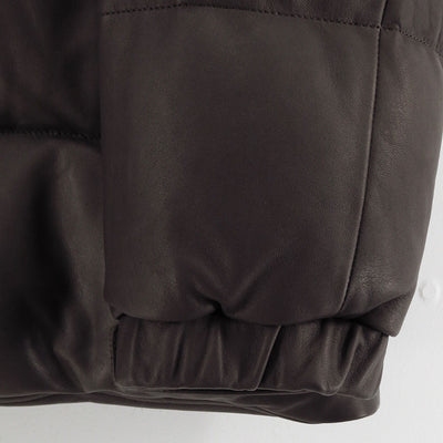 【Porter Classic/ポータークラシック】<br>LEATHER DOWN JACKET W / LOVE & PEACE SILVER (ENTREFINO) <br>PC-017-3592