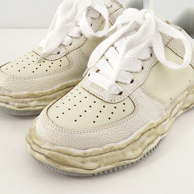 【Maison MIHARA YASUHIRO】<br>"WAYNE" OG Sole Cracking Leather Low-top Sneaker (WHITE) <br>A12FW715