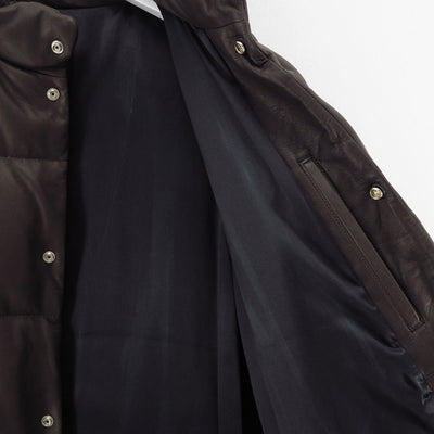 【Porter Classic/ポータークラシック】<br>LEATHER DOWN JACKET W / LOVE & PEACE SILVER (ENTREFINO) <br>PC-017-3592