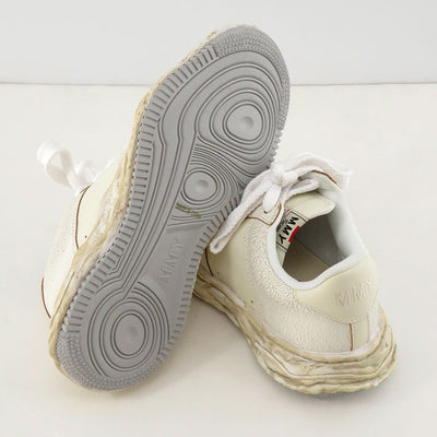 [Maison 三原康弘]<br> “WAYNE”OG 鞋底裂纹皮革低帮运动鞋（白色）<br> A12FW715 