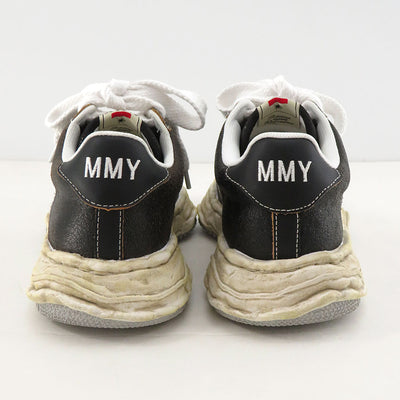 [Maison 三原康弘]<br> "WAYNE" OG Sole Cracking 皮革低帮运动鞋 (黑色)<br> A12FW715 