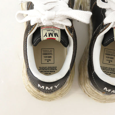 【Maison MIHARA YASUHIRO】<br>"WAYNE" OG Sole Cracking Leather Low-top Sneaker (BLACK) <br>A12FW715