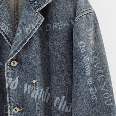 【DAIRIKU/ダイリク】<br>"TATTOO" Laser Printed Draiping Denim JKT <br>25AWD5