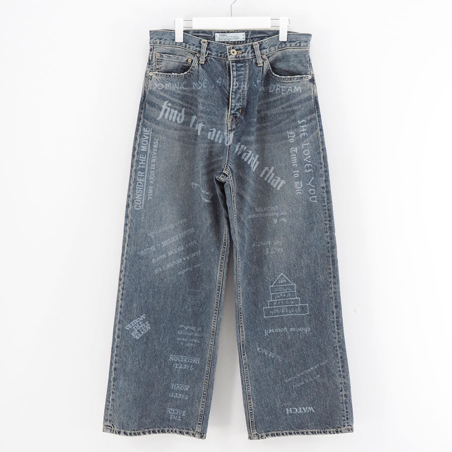 【DAIRIKU/ダイリク】<br>"TATTOO" Laser Printed wide Denim Pants <br>25AWD7