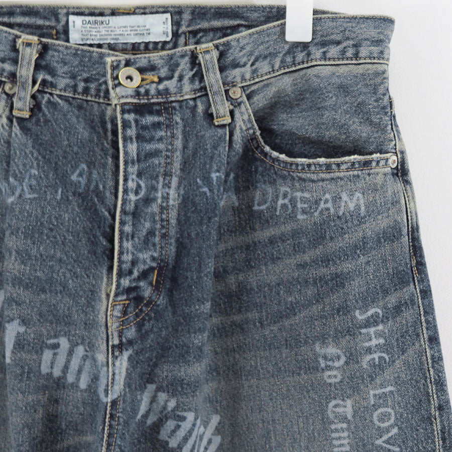 【DAIRIKU/ダイリク】<br>"TATTOO" Laser Printed wide Denim Pants <br>25AWD7