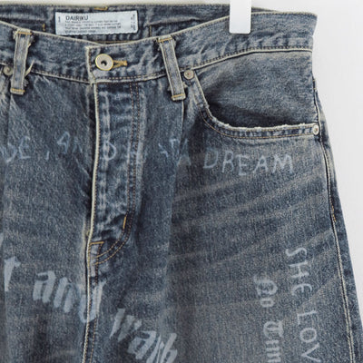 【DAIRIKU/ダイリク】<br>"TATTOO" Laser Printed wide Denim Pants <br>25AWD7