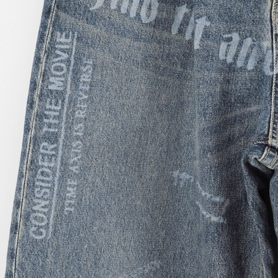 【DAIRIKU/ダイリク】<br>"TATTOO" Laser Printed wide Denim Pants <br>25AWD7