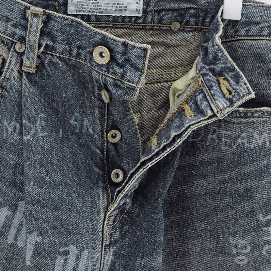 【DAIRIKU/ダイリク】<br>"TATTOO" Laser Printed wide Denim Pants <br>25AWD7