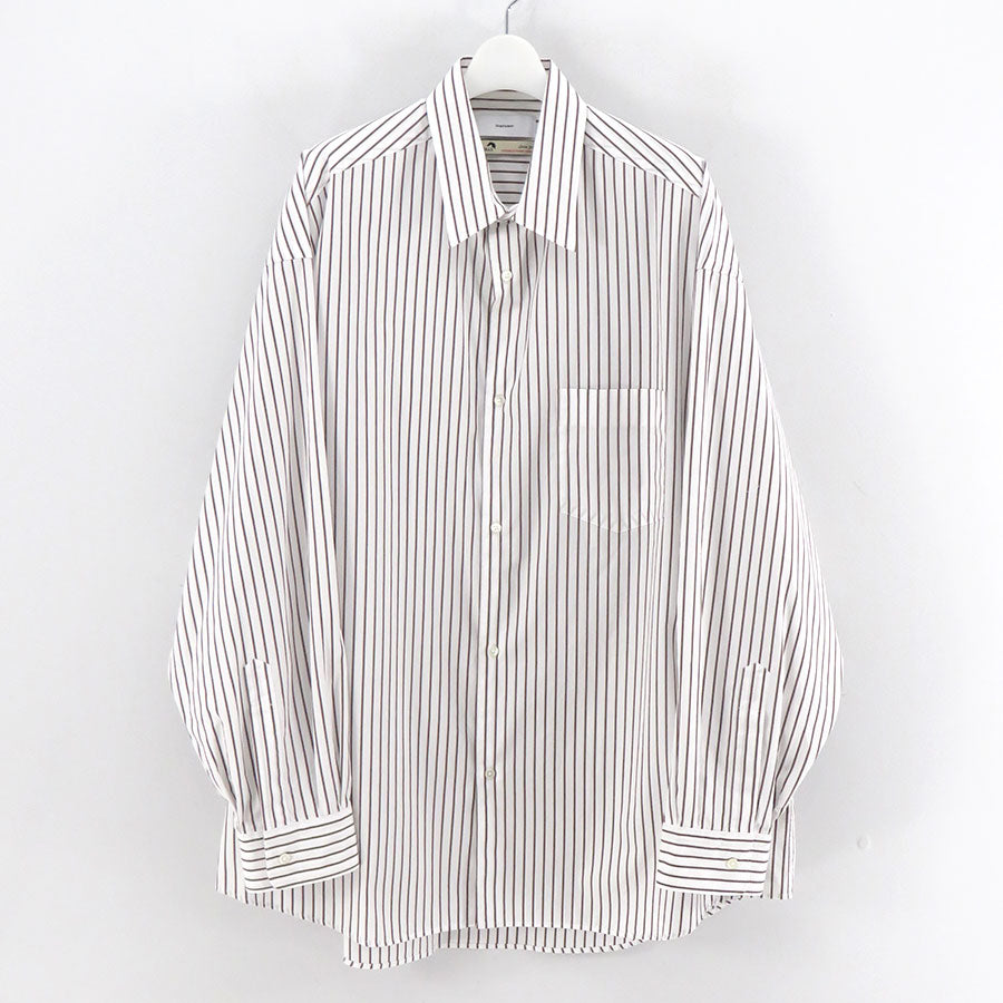 【Graphpaper/グラフペーパー】<br>SIDOGRAS Stripe L/S Oversized Regular Collar Shirt <br>GM254-50025STB